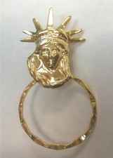 Lady Statue of Liberty Head Gold Spec Pin Detti Originals