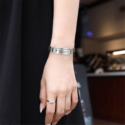 Religious Adjustable Cross Jesus Bracelet Bangle Watch Christ Prayer Gifts - Picture 5 of 20
