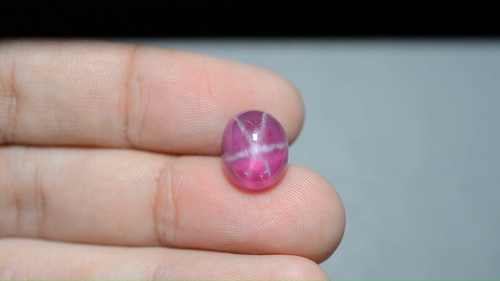 9.55 Ct 12.6x10.2 MM Pink Red Ruby Star Sapphire 6 Rays Lab Corundum RRS8721 - Video 1 of 1