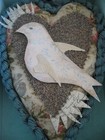 One of Kind Shadow Box Art from Stacey Bear - Paper Bird Silver Glitter Heart — photo 8