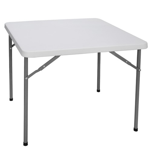 3FT Portable Plastic Folding Table Square Card Utility Table Indoor Outdoor Whit - Picture 18 of 19