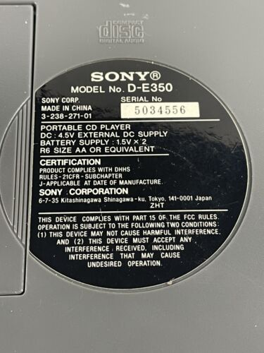 Sony Walkman D-E350 ESP MAX Portable CD Disc Player Blue - Tested-Works Read* - Picture 8 of 9