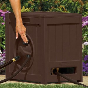 Hose-Reel-Storage-Water-Powered-Durable-Housing-Auto-Rewinding-Dark-Brown-Decor