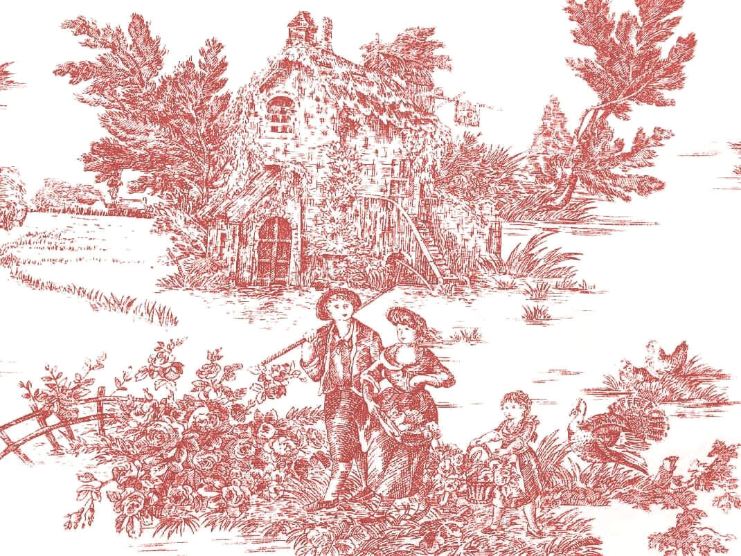 Toile de Jouy Vari Colori al Metro | MADE IN ITALY | Altezza180cm | 100% Cotone - Foto 9 di 55