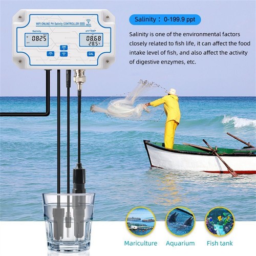 6 IN 1 Smart PH Salinity Controller Meter WIFI Aquarium Tank Seawater SaltTester - Picture 9 of 23