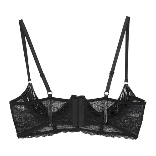 Ropa interior para mujer lencería sin forro sujetador de 1/4 taza ropa de dormir de encaje pecho expuesto - Imagen 27 de 58