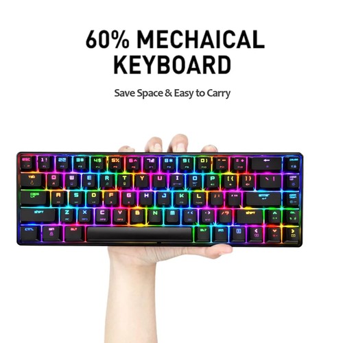 MAGIC-REFINER MK14 Wired 60% Mechanical Gaming Keyboard RGB Backlit for PC MAC - Picture 4 of 7