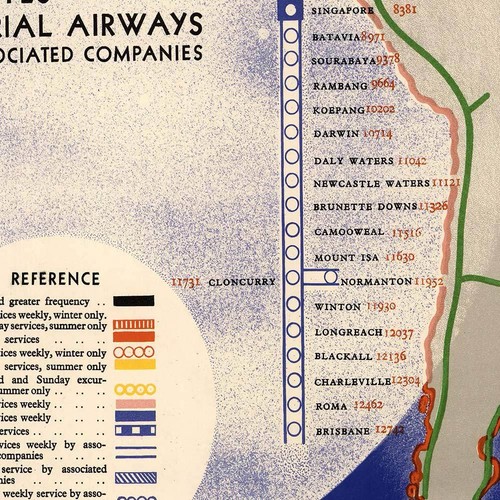 Imperial Airways Airplane Travel Print Empire WORLD MAP circa 1937 36" x 24" - Picture 2 of 9