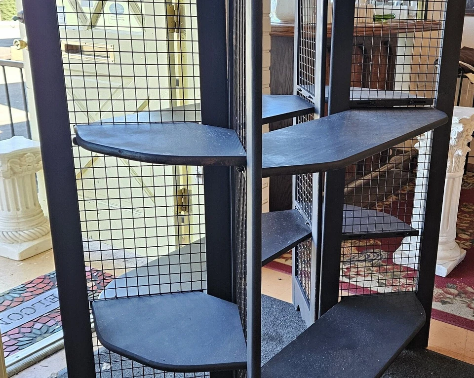 Unidad de estantería portátil de madera maciza ajustable de 60" de alto de colección para casa de campo Foto 4 de 4