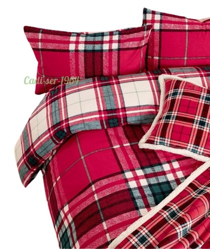 Red Tartan Double Duvet Cover Set 100% Brushed Cotton Bedding NEW - Picture 11 of 24