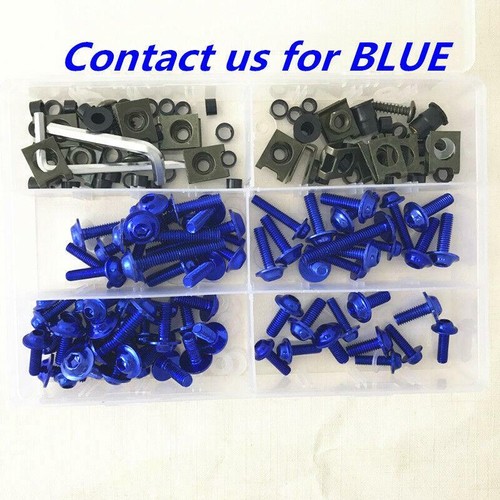 Universal Motorcycle Faring Body Work Bolt Kit Fender Screw Clip M6 M5 177Pcs - Picture 7 of 11