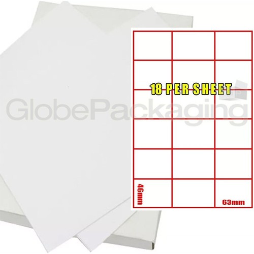 2000 FOGLI ETICHETTE STAMPANTE - 18 PER FOGLIO - 63x46mm - Foto 5 di 5