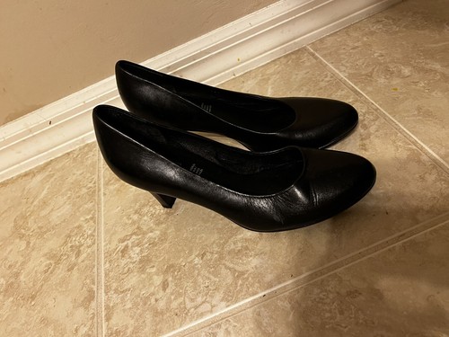 5TH AVENUE EUR 38 US 7,5 Schwarz Leder Peeptoe Pumps Schuhe - Bild 2 von 5