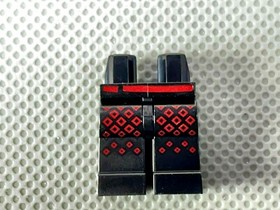 LEGO Black Minifigure Hips & Legs w/ Armor Dark Red Diamonds & Belt Ninjago Kai