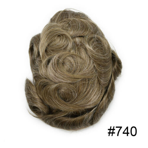 French Lace Front Mens Toupee Poly Pu Hairpiece Natural Hair Replacement Systems - Picture 65 of 74