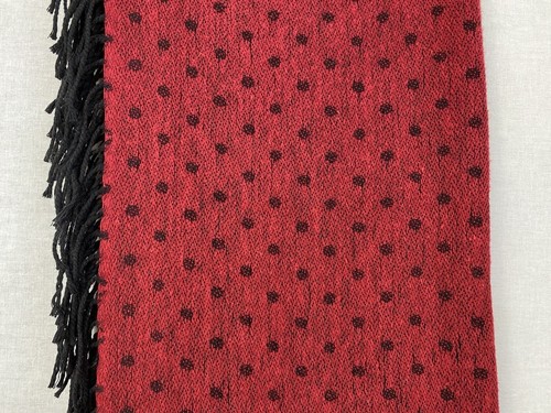 "Viola Firenze Sciarpa Wrap Made In Italy Frange Rettangolare Rosso Nero Macchia 20x66" - Foto 10 di 14