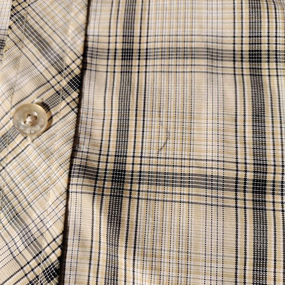 Rusty Shirt Brand Adult Medium Plaid Surf Skate Yellow / Gray - Issues Pls Read - Image 4 of 4