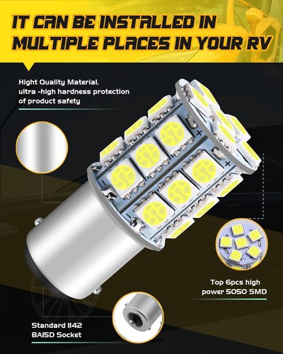 2PC 1156 LED Reverse Backup Light Bulbs Super Bright 6500K Canbus Error Free kit - Picture 6 of 13