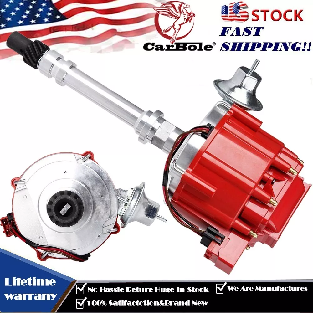 Racing Red Distributor 9000RPM For Chevy SBC BBC V8 350 454 Small/Big Block  GM08