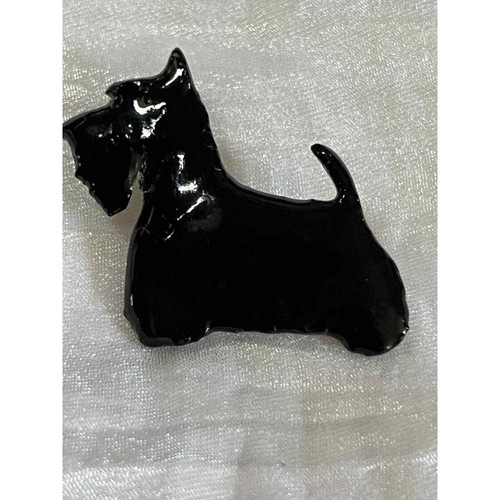 Vintage GG Harris Fine Pewter Scotty Dog Pin Brooch Painted Enamel 1997 - Picture 3 of 8