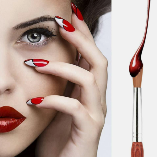 NUOVI PENNELLI PER UNGHIE LEGNO ACRILICO Kolinsky 8-22 taglie spazzola nail art morbida liscia US~ - Foto 4 di 22