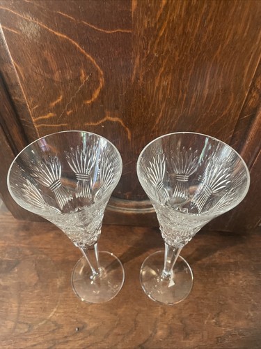 Set of 2 WATERFORD CRYSTAL MILLENNIUM PROSPERITY Wheat CHAMPAGNE TOASTING FLUTES - Picture 4 of 7