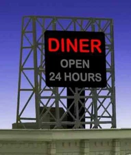 Miller Engineering ~ N or Z Scale ~ Diner Flashing Rooftop Billboard ~ 338965