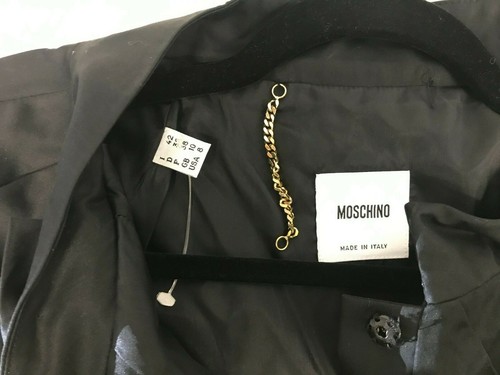 CHAQUETA BOLERO CORTA MOSCHINO MUJER NEGRA CON CUELLO LAZO ~ TALLA 8 - Imagen 4 de 6