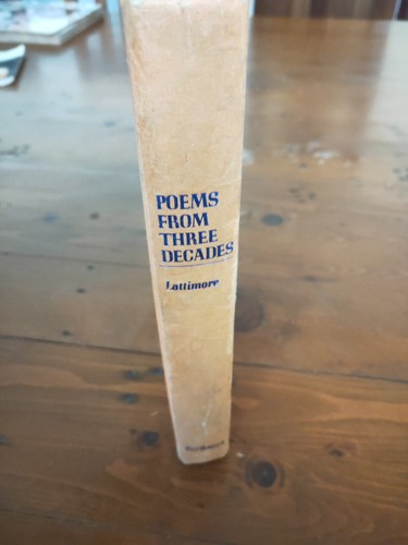 POEMS FROM THREE DECADES By Richmond Lattimore - Hardcover - Picture 3 of 6