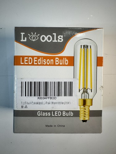 Dimmable T6 LED Bulbs, 6W E12 Edison Light Bulbs Amber 2200K, 600lm, 6 Pk New