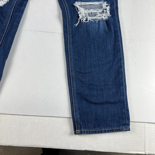 American Eagle Jeans Womens 31x27* Tomgirl Mid Rise Blue Distressed Denim Tag 6R - Picture 6 of 22