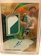 2019-20 Panini Spectra Romeo Langford Prizm Rookie Auto #187 05/10 GOLD RPA