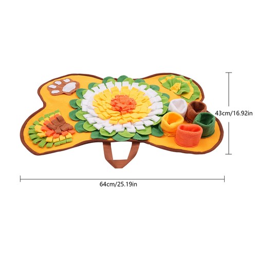 Snuffle?Mat,?Pet?Treats?Feeding?Mat,?Dog?Feeding?Mat?Fleece Yellow, Orange - Picture 17 of 24