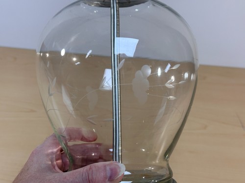 Princess House Lamp, Glass with Etched Grapes Table Lamp - Picture 10 of 15