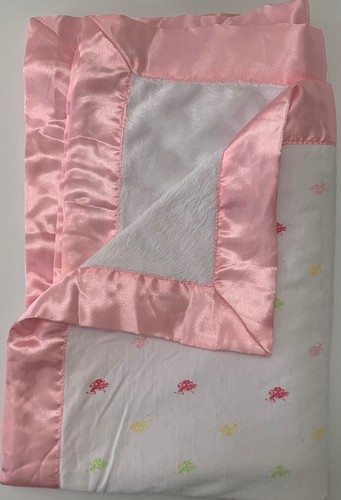 Ralph lauren polo baby blanket Reversible ,Satin Trim Girl, Soft , 30”x37” - Picture 2 of 9