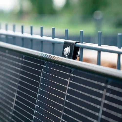 Zaun PV Montagepaket Angewinkelt für 1 PV-Modul Schwarz M3B Solar Zaun Montage - Bild 4 von 5