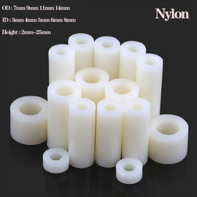 #ad ABS Plastic Nylon Round Non Thread Column Standoff Spacer Washer Screws Bolts $4.54