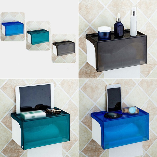 Toilet Bathroom Paper Tissue Box Holder Case Wall Mount ...