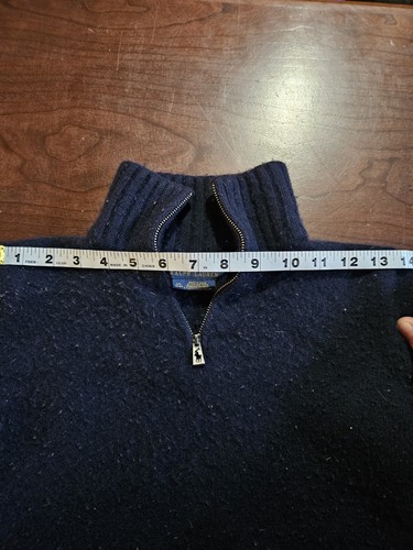 Polo Ralph Lauren Boys 100% Cashmere 1/4 Pullover In Blue Size Large 14/16 READ - Picture 8 of 11