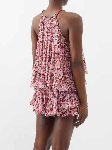 Isabel Marant Etoile Damen Fabino Chiffon Gerüscht Bedruckt Bluse Tunika Top M - Bild 5 von 16