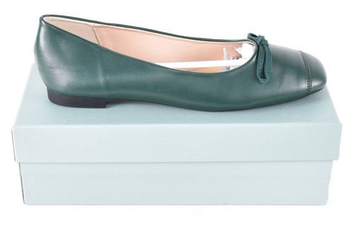 C.Paravano Womens Flats Bowknot Ballet Dress Leather Shoes Green Size 40 - Picture 2 of 4