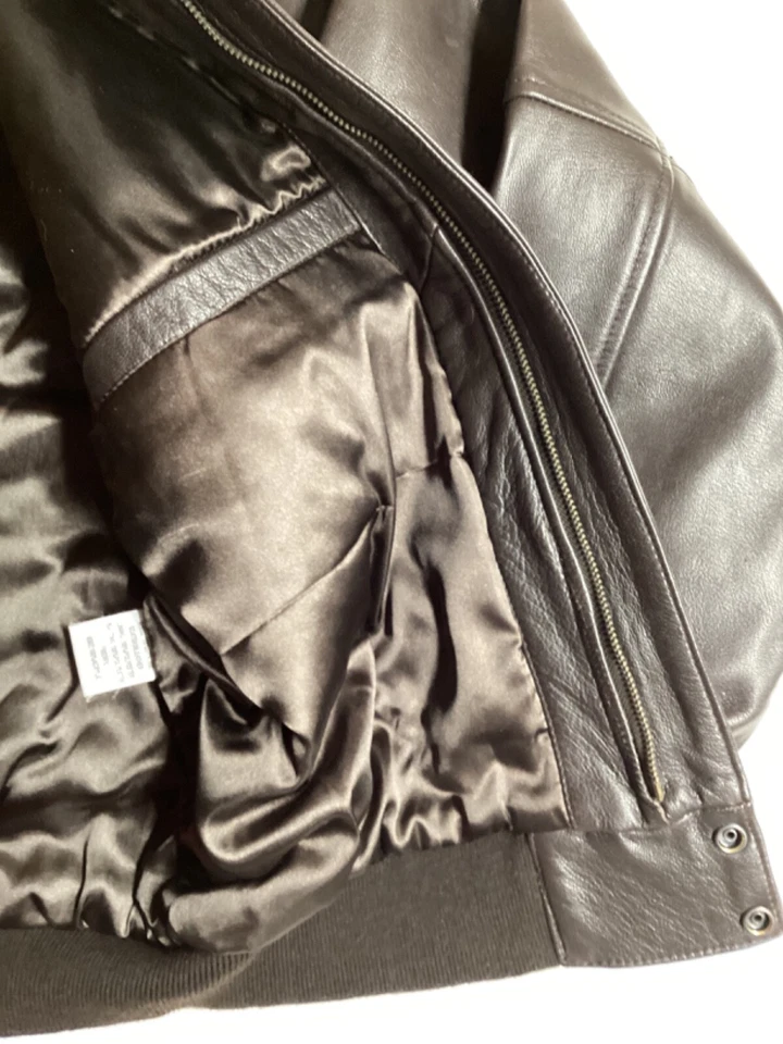 Chaqueta marrón vintage de cuero de cabra River Flight A~2 tipo M años 90 Foto 3 de 4