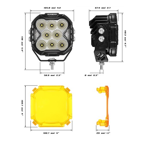 Luz de trabajo LED de 4 pulgadas AUXBEAM 2 piezas señal de giro DRL dich luz para Ford Explorer - Imagen 9 de 12