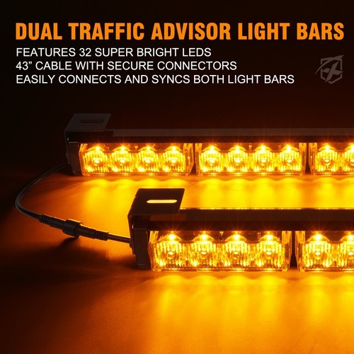 Dual LED Roof Windshield Strobe Light Interior Emergency Warning Hazard Amber - Bild 2 von 7