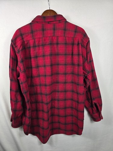 Camisa de franela a cuadros roja y negra Abercrombie & Fitch para hombre talla L 100 % algodón vinícola - Imagen 3 de 3