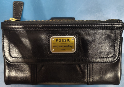 #ad #ad Fossil Women#x27;s Emory Leather Wallet Clutch Organizer Black Model: SL7984001