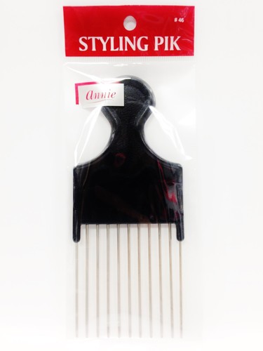 (2 piezas) MANGO DE PLÁSTICO ANNIE STYLING PIK #46 6.5""x 2.8"" CON PIK DE METAL #46 - Imagen 3 de 4