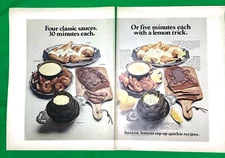 Vintage Sunkist Lemon Ad 1975 Extra Large "Lemon Trick", Great To Frame