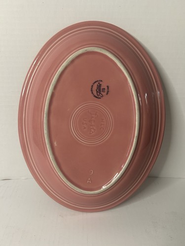 Vintage Homer Laughlin Fiesta Ware 13.5" Pink Oval Platter Large Serving Tray - Picture 2 of 2