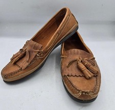 Johnston Murphy Loafers Mens Sz 9W Leather Tassel Brown Dress Shoes Slip On
